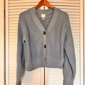 H&M Light Gray Button-Up Cardigan